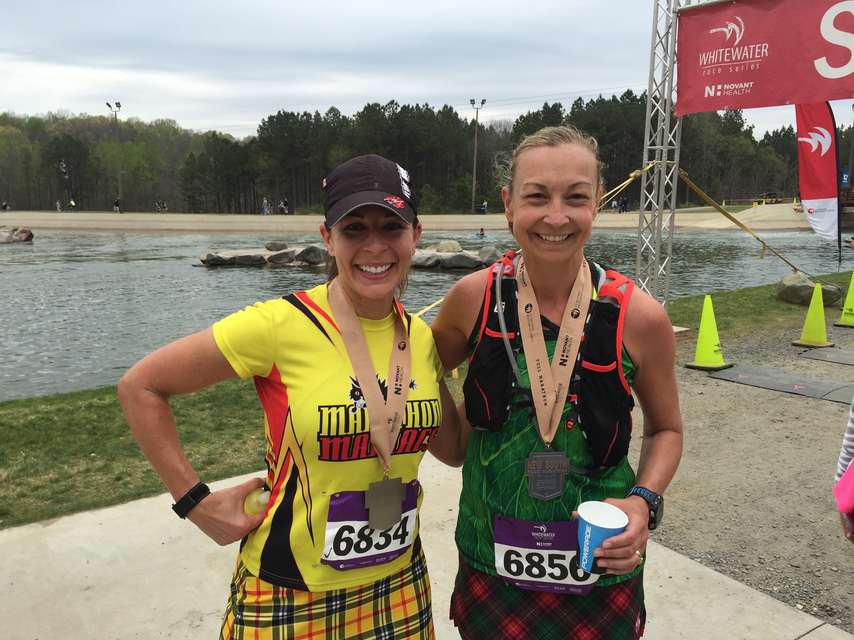 Angie and Cora at the New South Trail Marathon in North Carolina